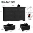 thumbnail image 3 of FANRAL 7 Drawers Dresser for Bedroom,Modern Wooden Chest of Drawers,Storage Organizer Dresser for Closet,Black Dresser, 3 of 8