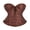 Brown, variant on LMLYSoH Women Tie up Overbust Corset, Sexy Boned Ruffle Jacquard Bustier with Bow, Body Shaper