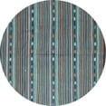 thumbnail image 1 of Ahgly Company Indoor Round Oriental Light Blue Traditional Area Rugs, 7' Round, 1 of 4