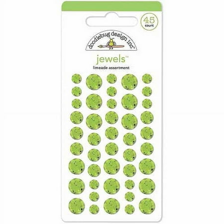 UPC: 0842715035072 | Limeade – Doodlebug Adhesive Jewels 6mm; 8mm & 10mm 45/Pkg
