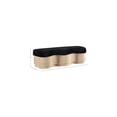 thumbnail image 3 of Meridian Furniture Savoy Black Velour Fur Fabric Bench, 3 of 9