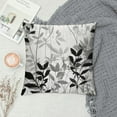 thumbnail image 2 of COMIO Black White Floral Pillow Covers Grey Flower Throw Pillow Cover Soft Elegant Accent Decorative Couch Cushion Cover for Bed Living Room Chair Outdoor Waterproof Sofa Pillowcases, 2 of 5