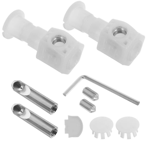 Worgeous 1 Set Toilet Seat Hinges Screws Top Mount Nuts Screws Toilet Seat Fixings Toilet Seat Bolts Kit Wall Hung Toilet Connector Parts For Toilets White