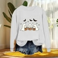 thumbnail image 3 of Womens Cropped Halloween Sweatshirts Fashion Ghost Graphic Pullover Shirts Cute Long Sleeve Trendy Clothes Beige, L, 3 of 4