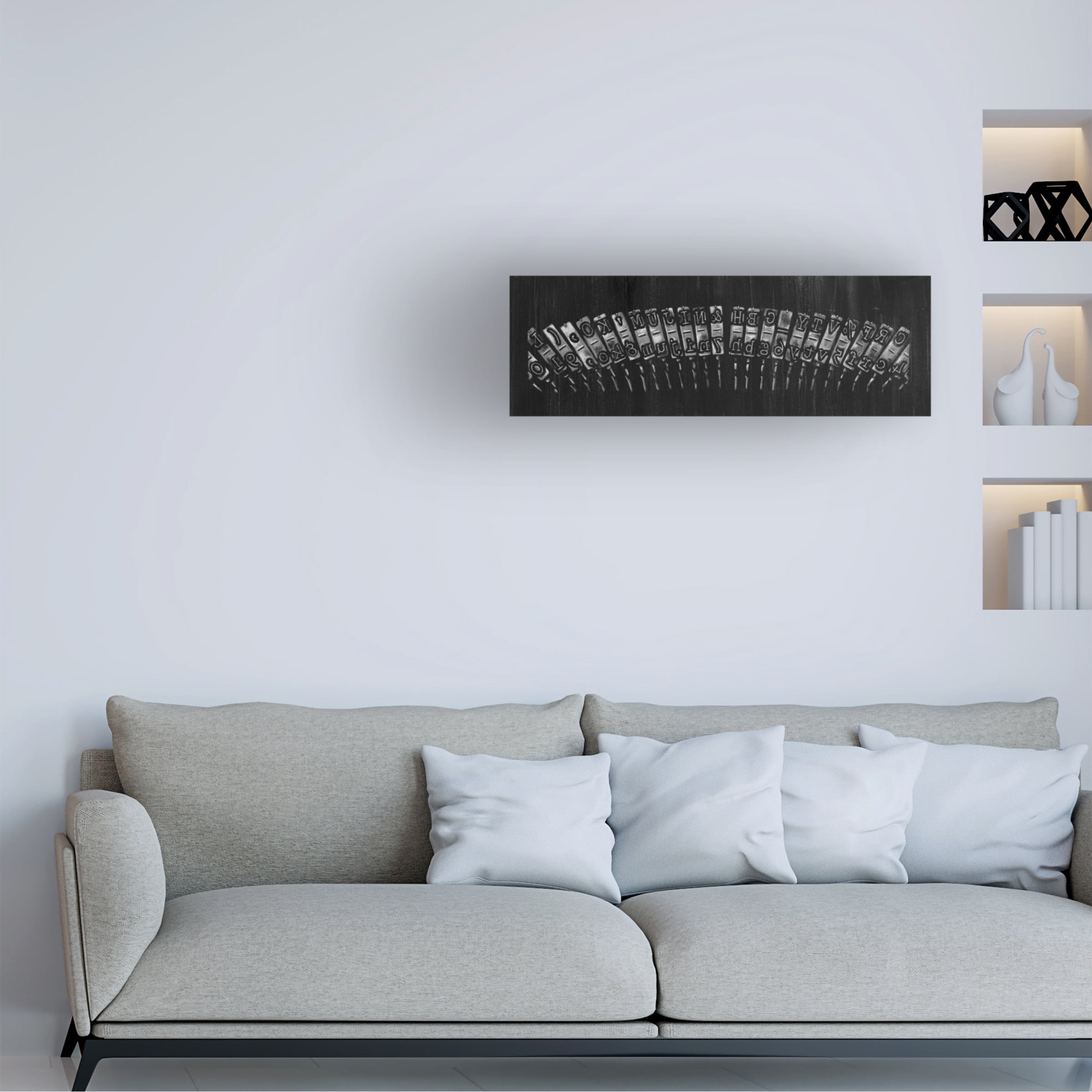 Trademark Fine Art Ethan Harper Antique Typewriter Bars Canvas Wall Art - 16x47
