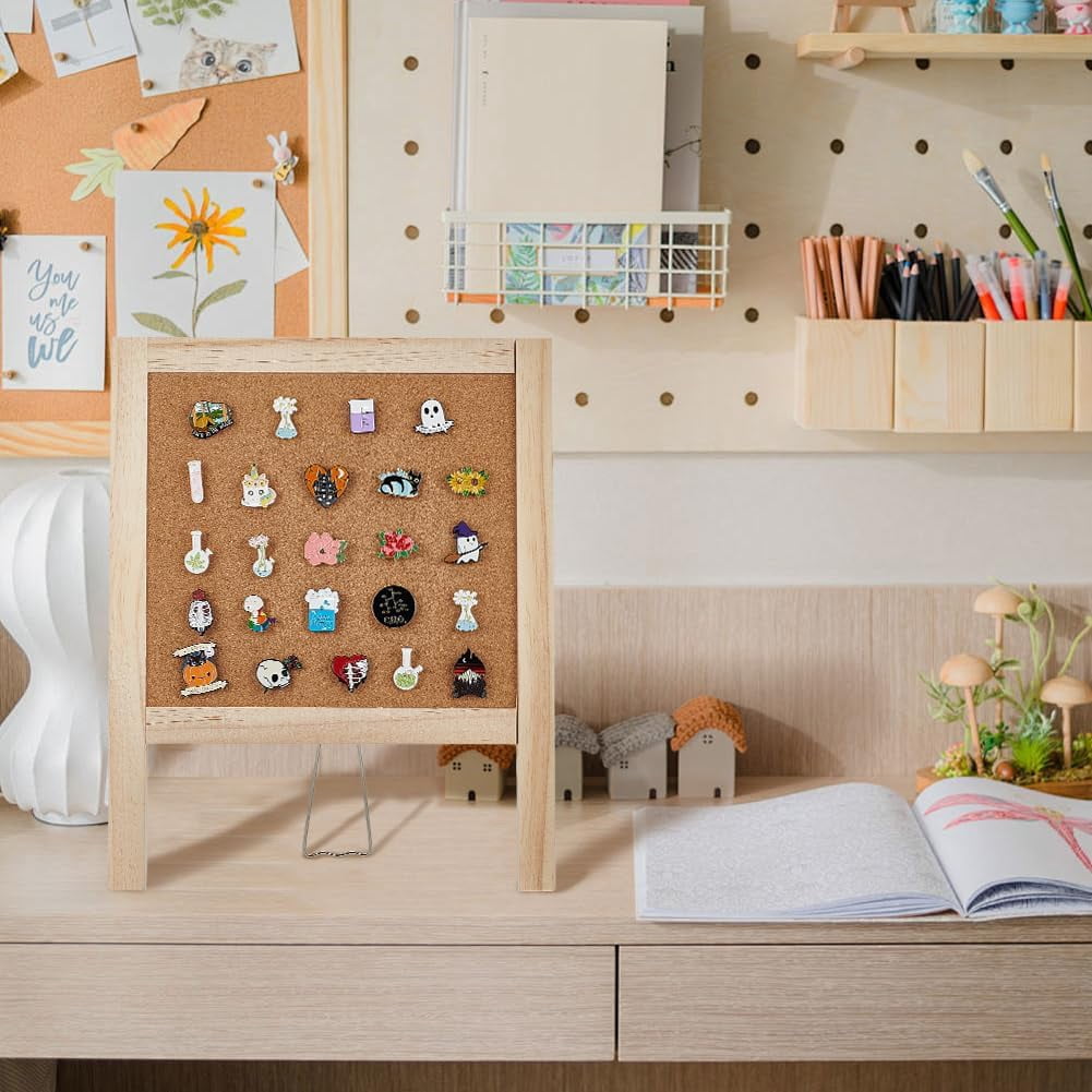 Small Cork Board for Desk Cork Board with Stand Desk Decorative Pin Bulletin Board DIY