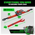 thumbnail image 6 of Rhino USA Heavy Duty 2" x 10' Retractable Ratchet Straps 3,033lb Break Strength (Red 2-Pack), 6 of 8