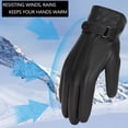 thumbnail image 4 of Leather Gloves for Men, Warm Wool Lined PU Leather Winter Gloves Touchscreen Texting,Driving Gloves Men Waterproof, 4 of 8