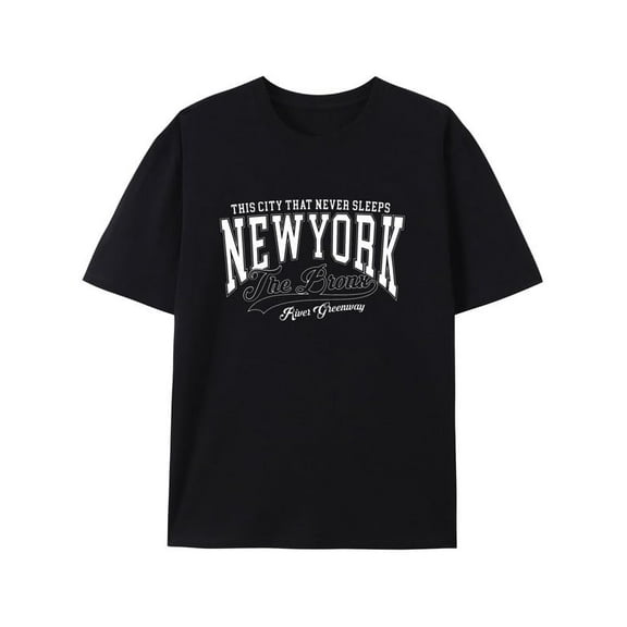 Unisex Funny New York City Lovers NYC Souvenir Gift T-Shirt Crewneck Graphic Fashionable Tshirt for Mens Shirts Black