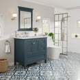 thumbnail image 3 of EVIVA Britney 36 Inch Transitional Ash Blue Bathroom Vanity with Carrara Quartz Countertop, 3 of 7