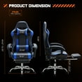 thumbnail image 3 of Office Chair with Flip-up Armrests, Ergonomic Bonded Leather Computer Desk Gaming Chairs Comfortable Padded Armrests Height Adjustable Swivel Task Chair, Black, 3 of 7