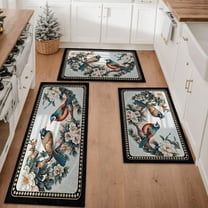 Floral Kitchen Rugs Sets of 3, Non Slip Kitchen Rugs and Mats Washable Farmhouse Kitchen Rugs Floral Kitchen Floor Mat Carpet Runner Rugs for Hallway Laundry Room