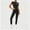 Black, variant on Womens 2 Piece Workout Set Athletic T-Shirt High Waist Leggings Activewear for Gym, Running Yoga Black XL(XL)