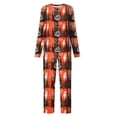 thumbnail image 5 of Women's Halloween Pajama Set Long Sleeve Pullover Top and Pants Pumpkin Ghost Print 2-Piece Sleepwear, 5 of 5
