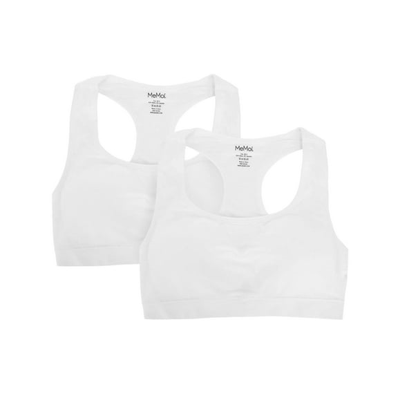 MeMoi 2 Pair Pack Racerback Sports Training Bra - Girls - Female