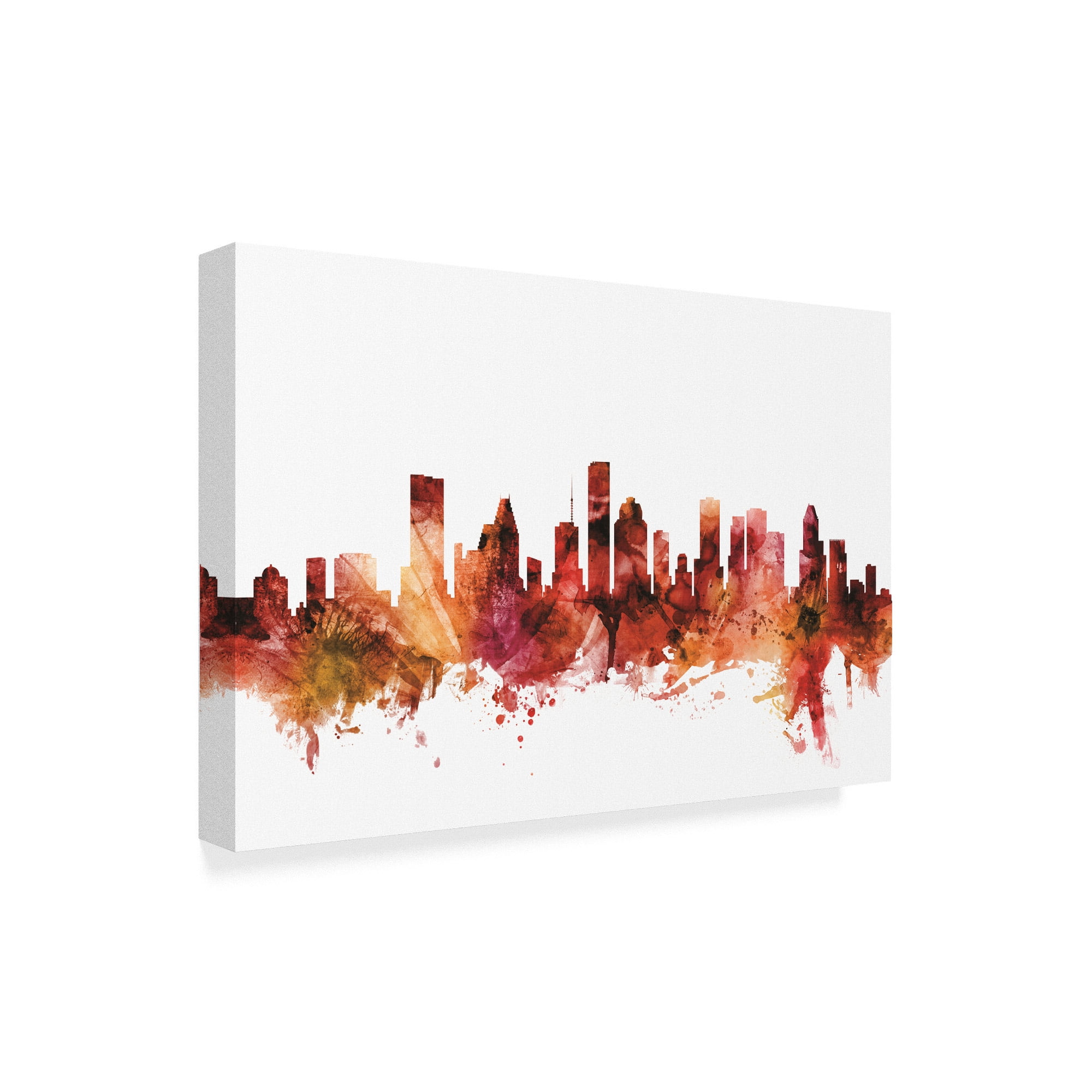 Trademark Fine Art 'Houston Texas Skyline Red' Canvas Art by Michael Tompsett