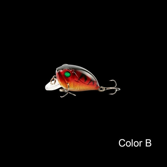 3D Eyes Wobblers Fish Popper Triangle Hooks Fishing Lures Bass Tackle Deep Diving Crankbait Hard Plastic Bait COLOR B