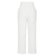 thumbnail image 5 of Lilgiuy Women's Leisure Solid Color High Waist Cotton Linen Wide Leg Pants Elastic Waist Pants White 4 2022 Fall Winter, 5 of 5