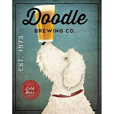 Vintage Advertising Paper - White Labradoodle Brewing Co Ryan Fowler 14x11 Signs Dogs Animals Art Print Poster Wall Decor Vintage Advertising Beer Sign Labra Doodle One 11x14in Paper Poster Print..., By Wild Apple Ship from US