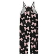 thumbnail image 6 of Utlike Girls Pants Printed Casual Suspender Romper Solid Color Loose Casual Romper With Pocket Size 4 Years-5 Years, 6 of 6