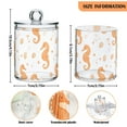 thumbnail image 5 of Yayeee 2 Pack Qtip Holder Bathroom Cotton Swab Canister with Lid Clear Dispenser Set, White Seahorse, 5 of 6