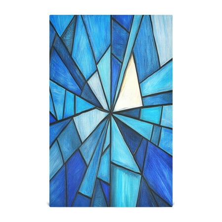 

WOBOGO Blue Irregular Glass Kitchen Towel 4 Piece Large Cotton Dishcloth Premium Absorbency Set with Hanging Loop