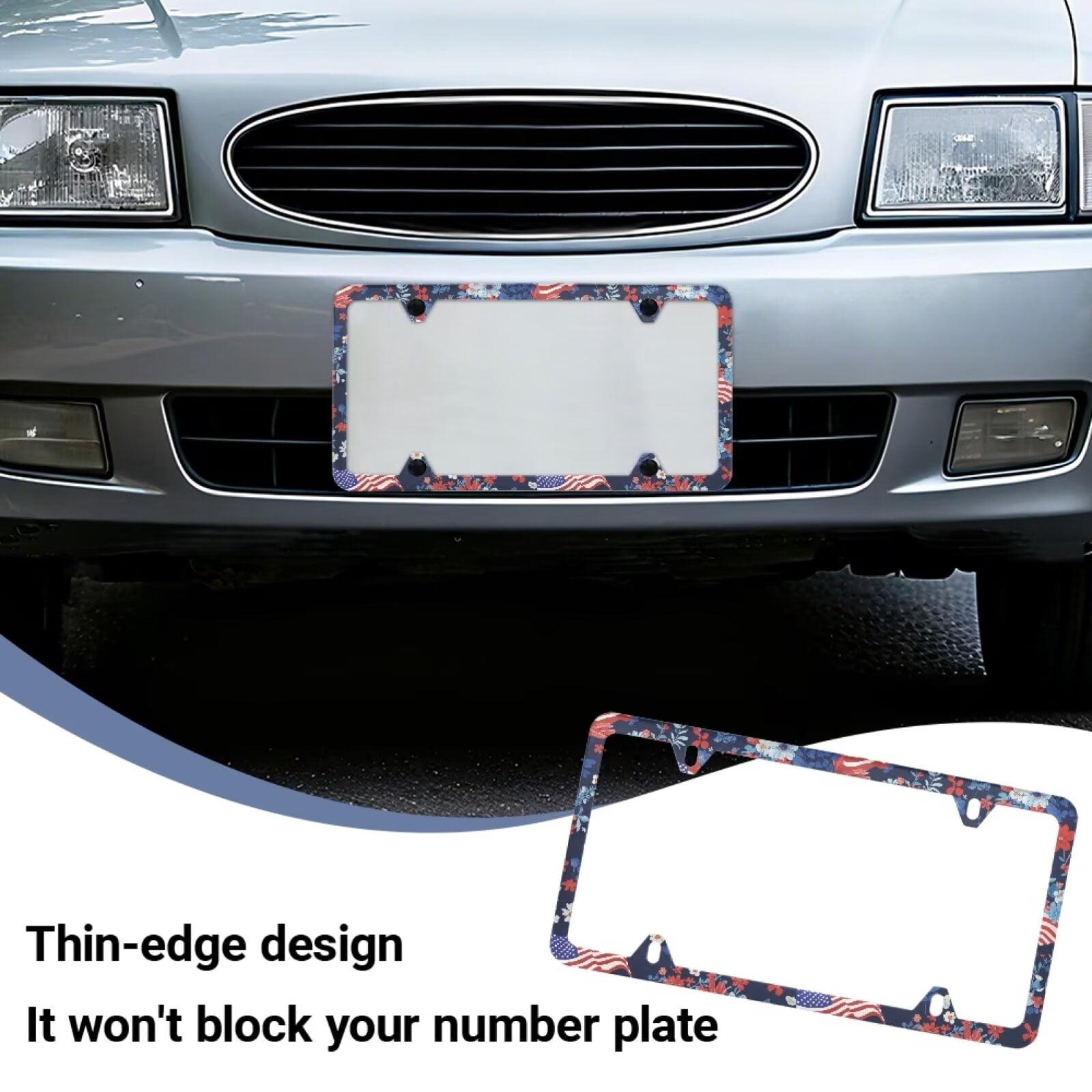 Jeiento 250th Anniversary License Plate Frames American Flag License Plate Covers for Women and Men, Universal 4 Holes Car Licence Plate Covers with Screws Washers and Caps, 2 Packs