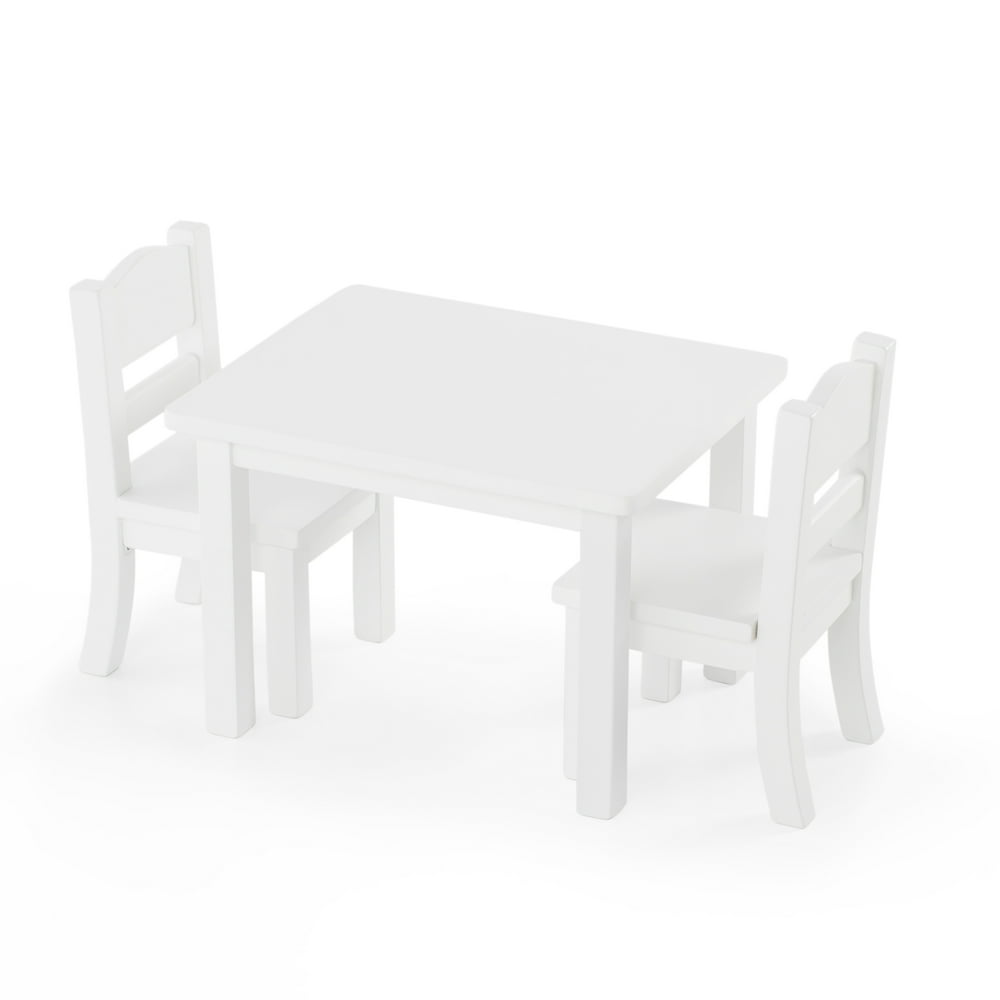 Doll Table and Chairs Set White
