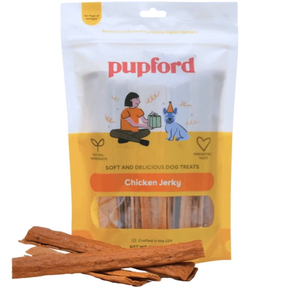 Pupford Soft Jerky for Dogs & Puppies, All-Natural, Healthy Dog Treats, No Fillers, Made in USA (Chicken, 16 oz)