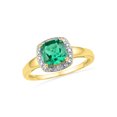 thumbnail image 1 of 10kt Yellow Gold Womens Princess Lab-Created Emerald Solitaire Diamond Ring 1-3/4 Cttw, 1 of 1