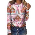 thumbnail image 1 of Offres Flash! Aqestyerly Haut de Noël à Manches Longues pour Femmes Pull Imprimé de Noël Col Rond Manches Longues, 1 of 3