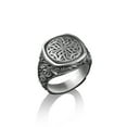 thumbnail image 3 of Celtic Knot Square Signet Ring, Norse Mythology Lover Gift, Triquetra Jewelry, Chunky Mens Rings, Sterling Silver Pinky Rings for Women, 3 of 5