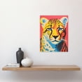 thumbnail image 2 of Modern Cheetah Duotone Coral Yellow Orange Bright Risograph Artwork Painting Unframed Wall Art Print Poster Home Decor Premium, 2 of 5