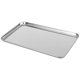 thumbnail image 3 of ColoMX Bandeja para servir: Bandeja rectangular de acero inoxidable para alimentos, plato de frutas liviano, bandeja de almacenamiento de fondo plano para el hogar y el restaurante, color plateado, 3 of 7
