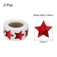 thumbnail image 2 of Uxcell 2 Rollos de Etiquetas Autoadhesivas en Forma de Estrella Brillantes de 1 Pulgada, Rojo (C-82-25), 2 of 5