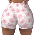 thumbnail image 2 of Goofa Cartoon Pig Printed Workout Shorts Women Seamless Scrunch Butt Lifting High Waisted Gym Booty Shorts Elastic Workout Shorts-Medium, 2 of 8
