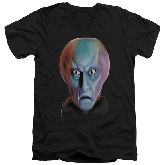 Star Trek Balok Head Adult V-Neck T-Shirt Black