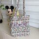 thumbnail image 1 of Bolsa de mano de gran capacidad con diseño de flores rotas, bolsa de lona para el hombro, bolsa de compras portátil para estudiantes femeninas, 1 of 1