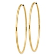 thumbnail image 2 of 14k Yellow Gold Round Endless 2mm Hoop Earrings, 2 of 7