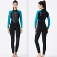 thumbnail image 1 of 3MM Maillot de Bain Multicolore Col Rond une Pièce Manches Longues Maillot de Bain Snorkeling Ensemble Réglable Élastique Maillot de Bain Vêtements Bleu M, 1 of 7