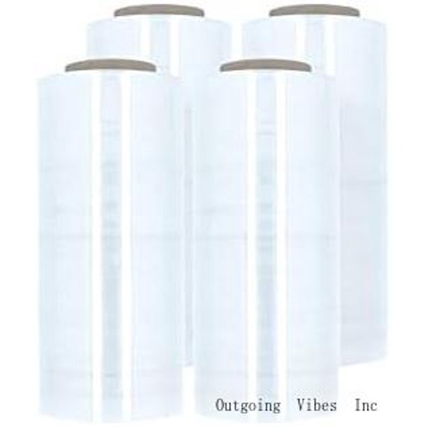 PSBM Stretch Wrap, 4 Pack, 15 Inch X 1000 Feet, 120 Gauge, Clear Plastic Cling, Cast Hand