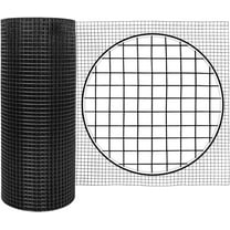 Fencer Wire Vinyl Coated 19 Gauge Welded Fence Wire Roll, Mesh Size 1/2-Inch x 1/2-Inch, Black Garden Fencing Wire Grid Hardware Cloth, Poultry Chicken Fence Rolls, Multiple Use for Home Improvement