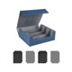 thumbnail image 3 of Estuche para cartas de baraja, soporte de protección para 1800 tarjetas con cierre magnético, almacenamiento de cartas de juego Tarjetero azul gris, 3 of 8