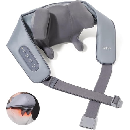 Breo N5 Mini Neck Massager with Heat Vibration Cordless Back Shoulder Massager for Muscle New Year Gift