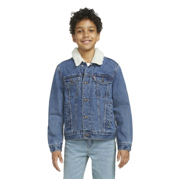 Levi's Boys' Faux Shearling Denim Trucker Jacket, Sizes 8-20