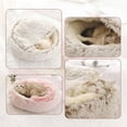 thumbnail image 6 of Cozy Cocoon Dog Bed with Hooded Cave Cover, Washable Anti-Slip Round Fluffy Bed for Small Medium Pets up to  22 lbs Pets, Calming Plush Cat Cave, 6 of 8