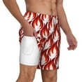 thumbnail image 3 of Balery Fire Symbols Mens Swim Trunks Swim Shorts for Men Quick Dry Inseam Beach Shorts with Compression Liner Pocket-3X-Large, 3 of 9