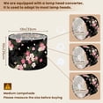 thumbnail image 2 of 2pcs Set Drum Lampshades (13"x 13"x 10"), Pink Cherry Blossom Floral Green Leaves Black Fabric Large Replacement Shades for Table, Floor, and Pendant Lamps, Simple Assembly Needed., 2 of 8