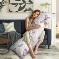 thumbnail image 4 of Body Pillow Protector 20x54 - Artistic Butterfly and Flowers Design - Soft & Breathable Fabric with Seamless Zipper - Easy Care & Quick-Dry, 4 of 5