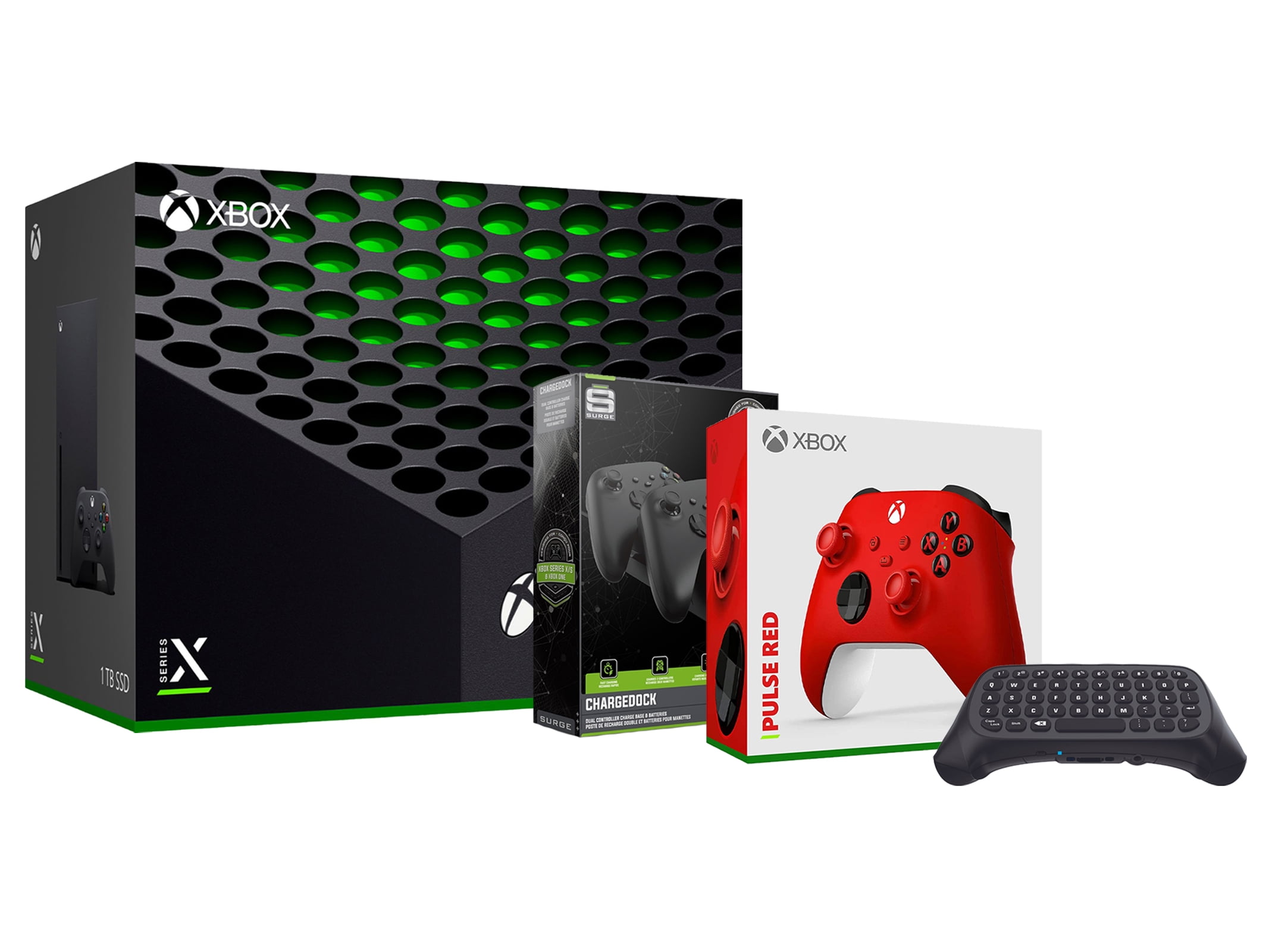 Xbox Series X Video Game Console Black w/ Extra Controller and Mightyskins  Voucher - Pulse Red